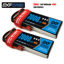 (CN)DXF 2S Lipo Battery 7.4V 100C7000mAh Soft Case Battery with EC5 XT90 Connector for Car Truck Tank RC Buggy Truggy Racing Hobby