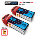 (CN)DXF 4S Lipo Battery 14.8V 50C 6200mAh Soft Case Battery with EC5 XT90 Connector for Car Truck Tank RC Buggy Truggy Racing Hobby