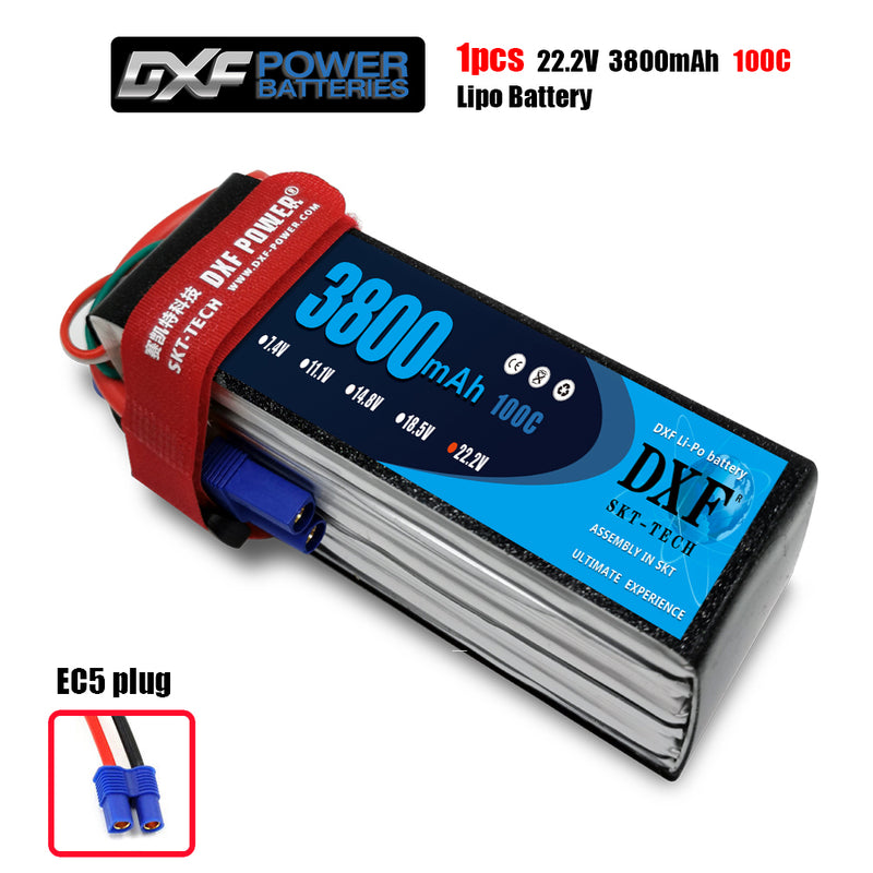 (CN)DXF 6S Lipo Battery 22.2V 100C 3800mAh Soft Case Battery with EC5 XT90 Connector for Car Truck Tank RC Buggy Truggy Racing Hobby