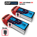 (CN)DXF 4S Lipo Battery 14.8V 50C 6200mAh Soft Case Battery with EC5 XT90 Connector for Car Truck Tank RC Buggy Truggy Racing Hobby