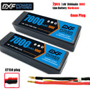(CN)DXF 4mm 2S 7000mAh 7.4V 100C Batteria Lipo ad Alta Capacità Hardcase con XT90 Spina per 1:8 Scala RC Auto, Multi-Rotore RC Aeroplano, RC Elicottero, RC Barca