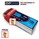 (CN)DXF 4S Lipo Battery 14.8V 50C 3300mAh Soft Case Battery with EC5 XT90 Connector for Car Truck Tank RC Buggy Truggy Racing Hobby
