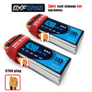(CN)DXF 4S Lipo Battery 14.8V 60C 4200mAh Soft Case Battery with EC5 XT90 Connector for Car Truck Tank RC Buggy Truggy Racing Hobby