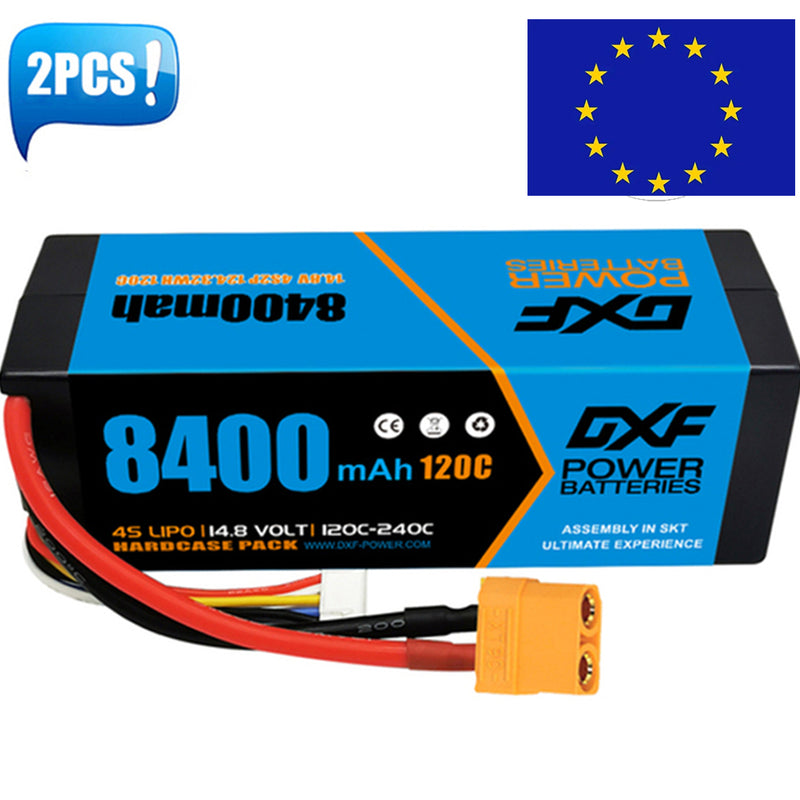 (ES)DXF Lipo Battery 4S 14.8V 8400mAh 120C/240C HardCase Lipo Battery for RC HPI HSP 1/8 1/10 Buggy RC Car Truck
