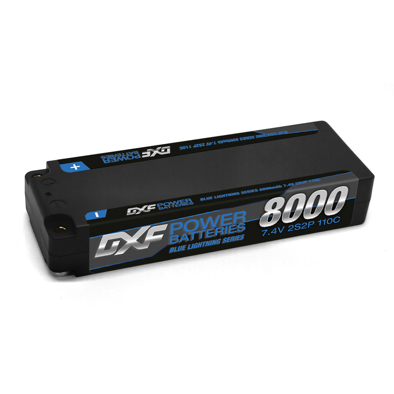 (FR)DXF Lipo Battery 2S 7.4V 8000mAh 110C/220C Hardcase Battery Graphene 5MM Battery for Rc Truck Drone 1/10 1/8 Scale Traxxas Slash 4x4 RC Car Buggy truggy