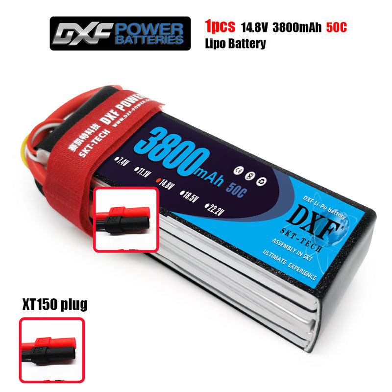 (CN)DXF 4S Lipo Battery 14.8V 50C 3800mAh Soft Case Battery with EC5 XT90 Connector for Car Truck Tank RC Buggy Truggy Racing Hobby