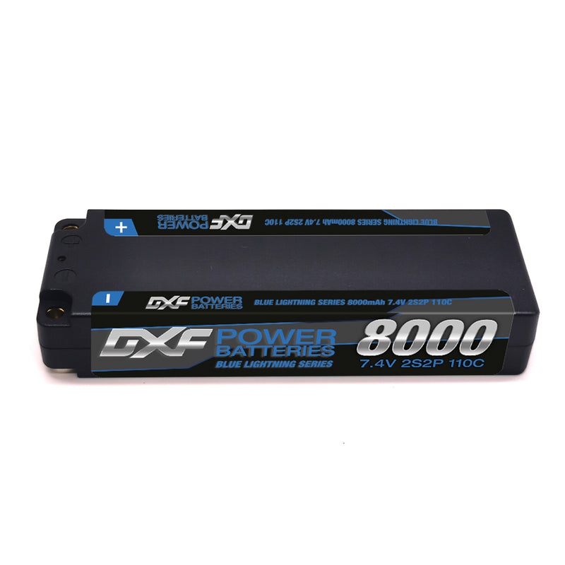 (FR)DXF Lipo Battery 2S 7.4V 8000mAh 110C/220C Hardcase Battery Graphene 5MM Battery for Rc Truck Drone 1/10 1/8 Scale Traxxas Slash 4x4 RC Car Buggy truggy