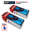 (CN)DXF 4S Lipo Battery 14.8V 50C 6200mAh Soft Case Battery with EC5 XT90 Connector for Car Truck Tank RC Buggy Truggy Racing Hobby