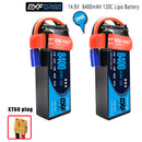 (CN)DXF 4S Lipo Battery 14.8V 120C 8400mAh Soft Case Battery with EC5 XT90 Connector for Car Truck Tank RC Buggy Truggy Racing Hobby