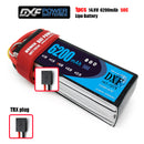 (CN)DXF 4S Lipo Battery 14.8V 50C 6200mAh Soft Case Battery with EC5 XT90 Connector for Car Truck Tank RC Buggy Truggy Racing Hobby