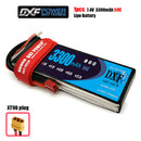 (CN)DXF 2S Lipo Battery 7.4V 50C 3300mAh Soft Case Battery with EC5 XT90 Connector for Car Truck Tank RC Buggy Truggy Racing Hobby