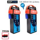 (CN)DXF 4S Lipo Battery 14.8V 120C 8400mAh Soft Case Battery with EC5 XT90 Connector for Car Truck Tank RC Buggy Truggy Racing Hobby