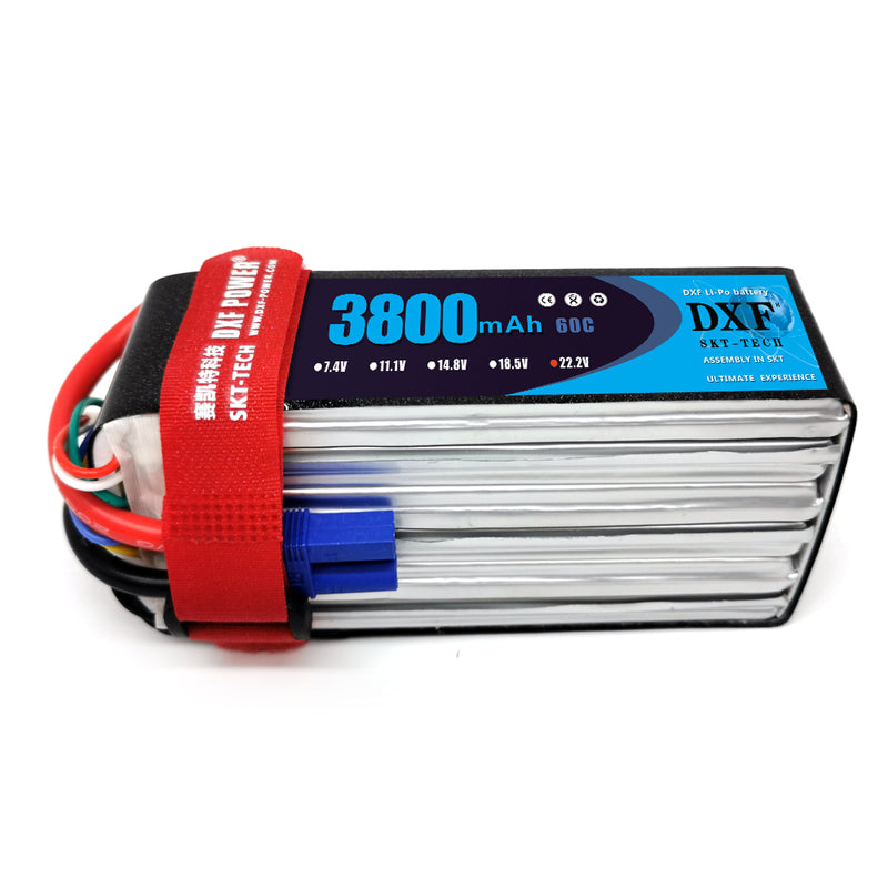 (CN)DXF 6S Lipo Battery 22.2V 60C 3800mAh Soft Case Battery with EC5 XT90 Connector for Car Truck Tank RC Buggy Truggy Racing Hobby