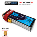 (CN)DXF 4S Lipo Battery 14.8V 50C 5200mAh Soft Case Battery with EC5 XT90 Connector for Car Truck Tank RC Buggy Truggy Racing Hobby
