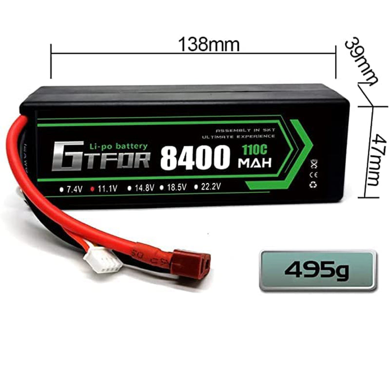 (GE)GTFDR Lipo Battery 3S 11.1V 8400mAh 110C/220C HardCase Lipo Battery for RC HPI HSP 1/8 1/10 Buggy RC Car Truck