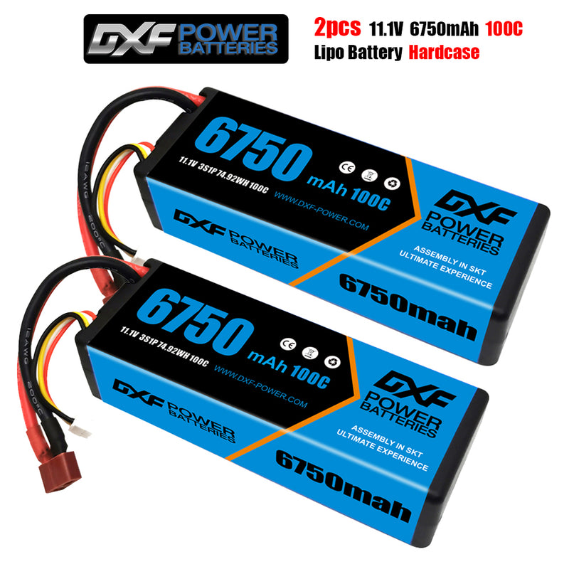 (CA)DXF Lipo Battery 3S 11.1V 6750mAh 100C Hardcase for Rc Truck Drone 1/10 1/8 Scale Traxxas Slash 4x4 RC Car Hard Case