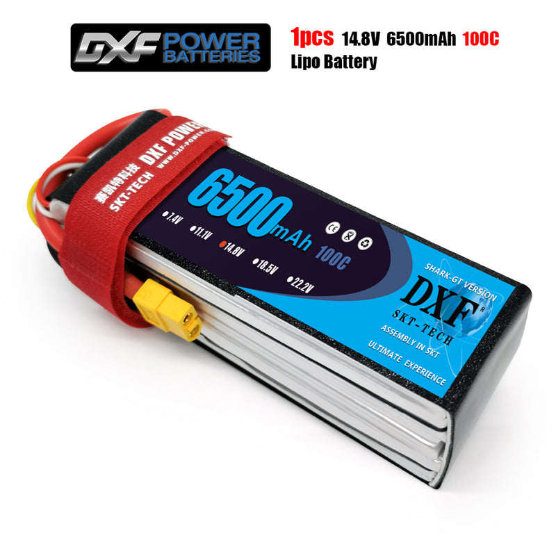 (CN)DXF 3S Lipo Battery14.8V 100C 6500mAh Soft Case Battery with EC5 XT90 Connector for Car Truck Tank RC Buggy Truggy Racing Hobby