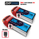 (CN)DXF 4S Lipo Battery 14.8V 50C 5200mAh Soft Case Battery with EC5 XT90 Connector for Car Truck Tank RC Buggy Truggy Racing Hobby