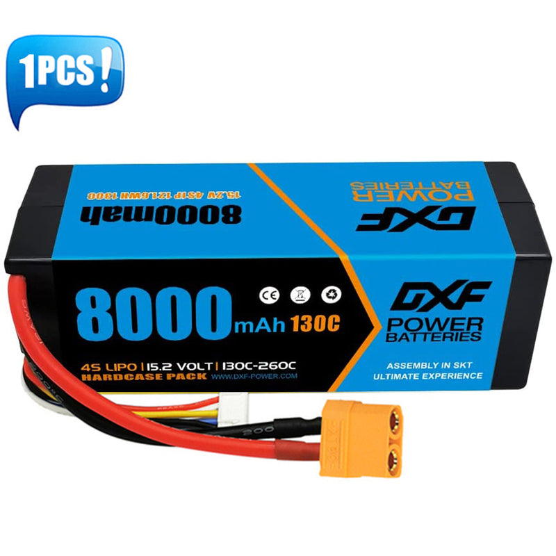 (IT)DXF Lipo Battery 4S 15.2V 8000mAh 130C/260C HardCase Lipo Battery for RC HPI HSP 1/8 1/10 Buggy RC Car Truck