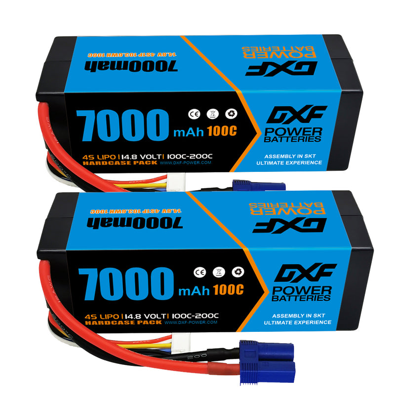 (IT)DXF Lipo Battery 4S 14.8V 7000mAh 100C/200C HardCase Lipo Battery for RC HPI HSP 1/8 1/10 Buggy RC Car Truck