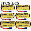 (IT)DXF Lipo Battery 4S 14.8V 6500MAH 100C GoldSeries Graphene lipo Hardcase with EC5 and XT90 Plug for Rc 1/8 1/10 Buggy Truck Car Off-Road Drone