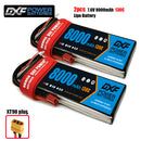 (CN)DXF 2S Lipo Battery 7.6V 130C 8000mAh Soft Case Battery with EC5 XT90 Connector for Car Truck Tank RC Buggy Truggy Racing Hobby