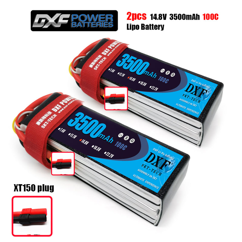 (CN)DXF 4S Lipo Battery 14.8V 100C 3500mAh Soft Case Battery with EC5 XT90 Connector for Car Truck Tank RC Buggy Truggy Racing Hobby