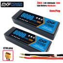 (CN)DXF 4mm 2S 8000mAh 7.6V 130C Batteria Lipo ad Alta Capacità Hardcase con XT90 Spina per 1:8 Scala RC Auto, Multi-Rotore RC Aeroplano, RC Elicottero, RC Barca