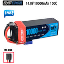 (CN)DXF 4S Lipo Battery 14.8V 10000mAh 100C 200C Deans/T XT90 EC5 for RC 1/8 1/10 Car Truck Tank Models XXMAX 8S Arrama