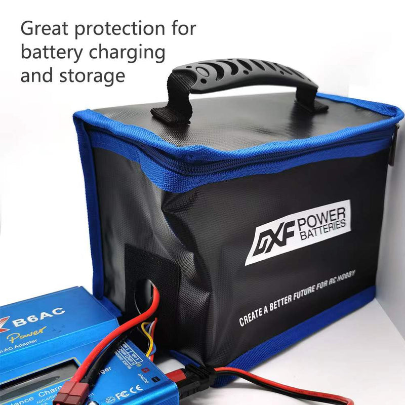 (UK)DXF Fireproof Explosionproof Waterproof Safe Lipo Battery Bag for Lipo Battery Storage Charging Fire and Water Resistant Highly Sturdy Double Zipper Lipo Battery Guard(2 Packs)