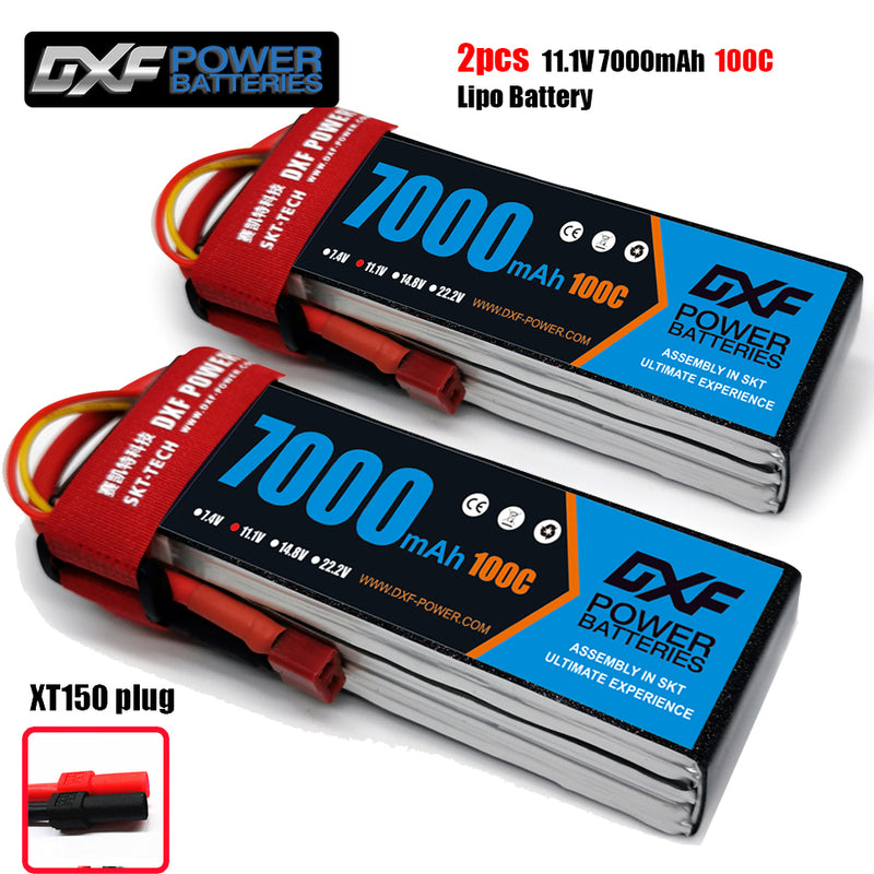(CN)DXF 3S Lipo Battery 11.1V 100C7000mAh Soft Case Battery with EC5 XT90 Connector for Car Truck Tank RC Buggy Truggy Racing Hobby