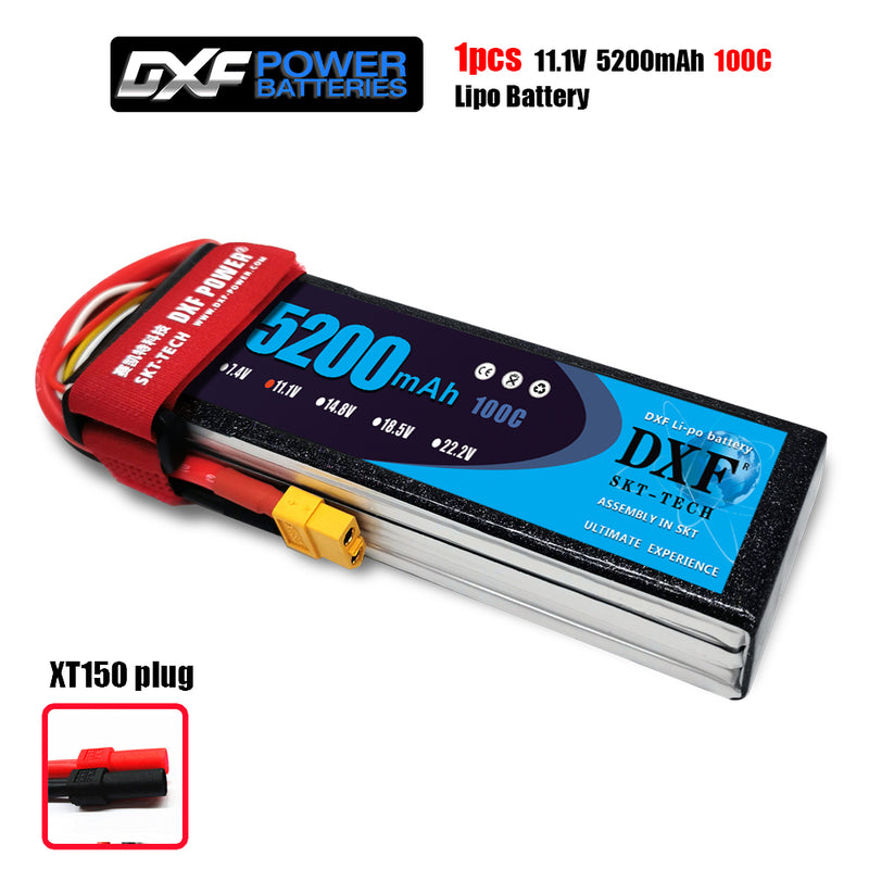 (CN)DXF 3S Lipo Battery 11.1V 50C 6200mAh Soft Case Battery with EC5 XT90 Connector for Car Truck Tank RC Buggy Truggy Racing Hobby