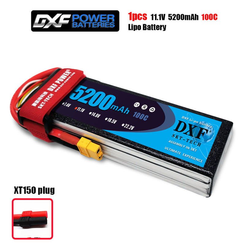 (CN)DXF 3S Lipo Battery 11.1V 80C 6500mAh Soft Case Battery with EC5 XT90 Connector for Car Truck Tank RC Buggy Truggy Racing Hobby