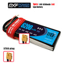 (CN)DXF 2S Lipo Battery 7.4V 50C 6200mAh Soft Case Battery with EC5 XT90 Connector for Car Truck Tank RC Buggy Truggy Racing Hobby