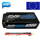 (FR)DXF Lipo Battery 2S 7.6V 6300mAh 130C/260C Shorty 5MM Hardcase Battery Graphene Battery for Rc Truck Drone 1/10 1/8 Scale Traxxas Slash 4x4 RC Car Buggy truggy