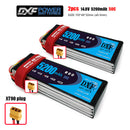 (CN)DXF 4S Lipo Battery 14.8V 80C 5200mAh Soft Case Battery with EC5 XT90 Connector for Car Truck Tank RC Buggy Truggy Racing Hobby