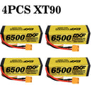 (IT)DXF Lipo Battery 4S 14.8V 6500MAH 100C GoldSeries Graphene lipo Hardcase with EC5 and XT90 Plug for Rc 1/8 1/10 Buggy Truck Car Off-Road Drone