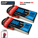 (CN)DXF 2S Lipo Battery 7.4V 100C7000mAh Soft Case Battery with EC5 XT90 Connector for Car Truck Tank RC Buggy Truggy Racing Hobby
