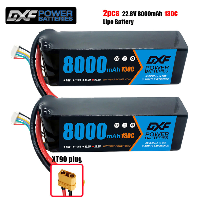 CN)DXF 6S Lipo Battery 22.8V 130C 8000mAh Soft Case Battery with 