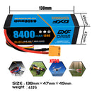 (USA)DXF Lipo Battery 4S 14.8V 8400mAh 120C/240C HardCase Lipo Battery for RC HPI HSP 1/8 1/10 Buggy RC Car Truck
