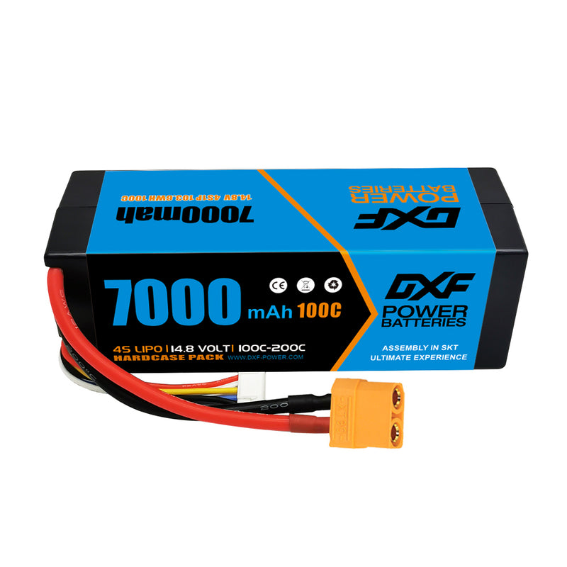 (FR)DXF Lipo Battery 4S 14.8V 7000mAh 100C/200C HardCase Lipo Battery for RC HPI HSP 1/8 1/10 Buggy RC Car Truck