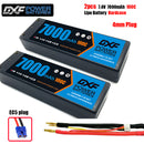 (CN)DXF 4mm 2S 7000mAh 7.4V 100C Batteria Lipo ad Alta Capacità Hardcase con XT90 Spina per 1:8 Scala RC Auto, Multi-Rotore RC Aeroplano, RC Elicottero, RC Barca