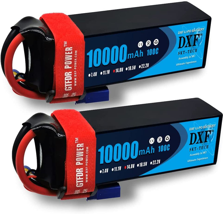 Pack 2 Batteries LiPo DXF 3S 11.4V 9200mAh 130C - Pour Voitures RC 1/8 Et 1/10 - Prise EC5