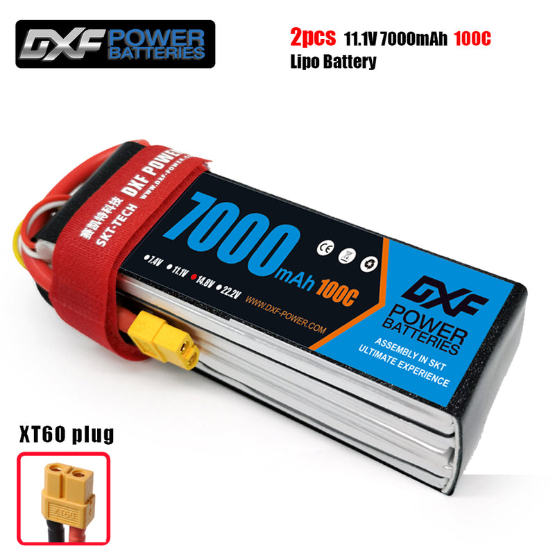 (CN)DXF 3S Lipo Battery 11.1V 100C7000mAh Soft Case Battery with EC5 XT90 Connector for Car Truck Tank RC Buggy Truggy Racing Hobby