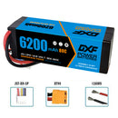 (CN)DXF High Voltage 4S 6200 mAh 14.8V 80C Batteria Lipo ad Alta Capacità Hardcase con XT90 Spina per 1:8 Scala RC Auto, Multi-Rotore RC Aeroplano, RC Elicottero, RC Barca