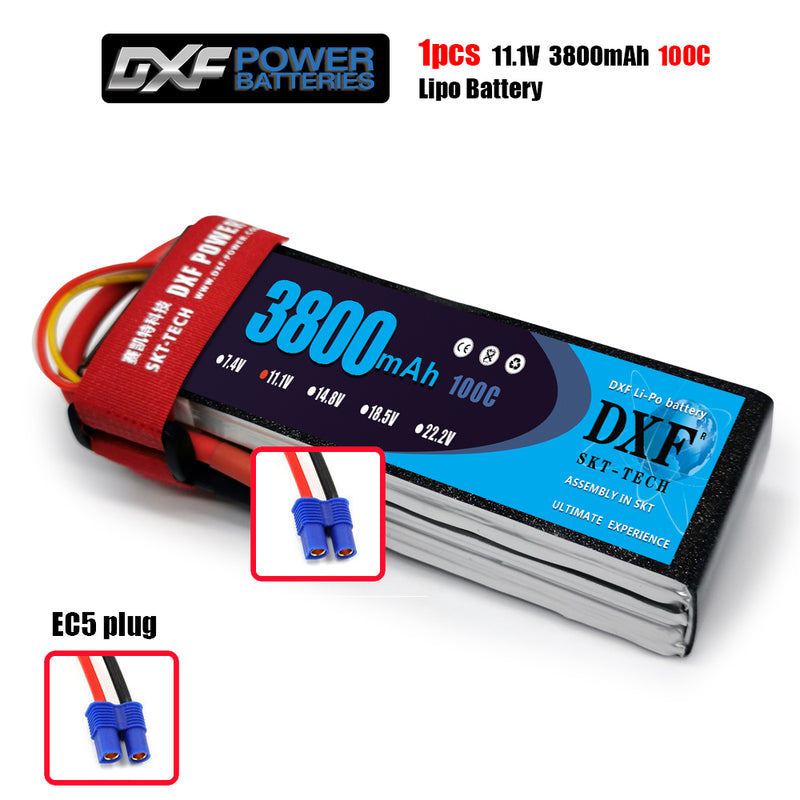 (CN)DXF 3S Lipo Battery 11.1V 100C  3800mAh Soft Case Battery with EC5 XT90 Connector for Car Truck Tank RC Buggy Truggy Racing Hobby