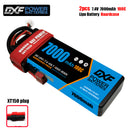 (CN)DXF 2S 7000mAh 7.4V 100C Batteria Lipo ad Alta Capacità Hardcase con XT90 Spina per 1:8 Scala RC Auto, Multi-Rotore RC Aeroplano, RC Elicottero, RC Barca