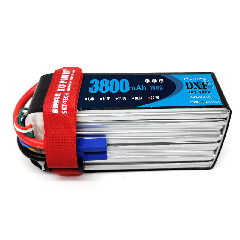 (CN)DXF 6S Lipo Battery 22.2V 100C 3800mAh Soft Case Battery with EC5 XT90 Connector for Car Truck Tank RC Buggy Truggy Racing Hobby