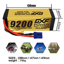 (CN)DXF High Voltage 4S 9200 mAh 15,2 V 130C Batteria Lipo ad Alta Capacità Hardcase con XT90 Spina per 1:8 Scala RC Auto, Multi-Rotore RC Aeroplano, RC Elicottero, RC Barca