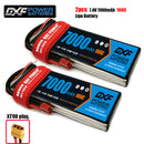 (CN)DXF 2S Lipo Battery 7.4V 100C7000mAh Soft Case Battery with EC5 XT90 Connector for Car Truck Tank RC Buggy Truggy Racing Hobby